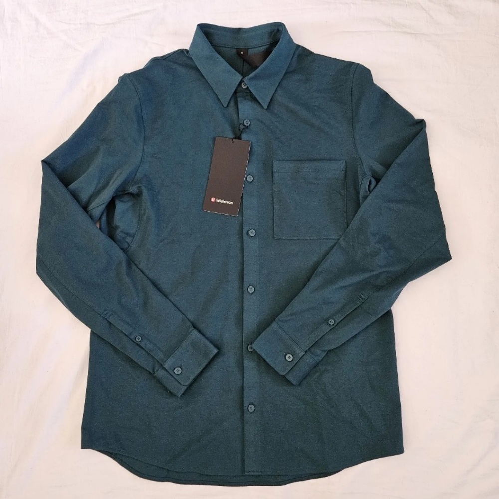 Lululemon Commission Long Sleeve Shirt SMTL Storm Teal Men's Size Medium